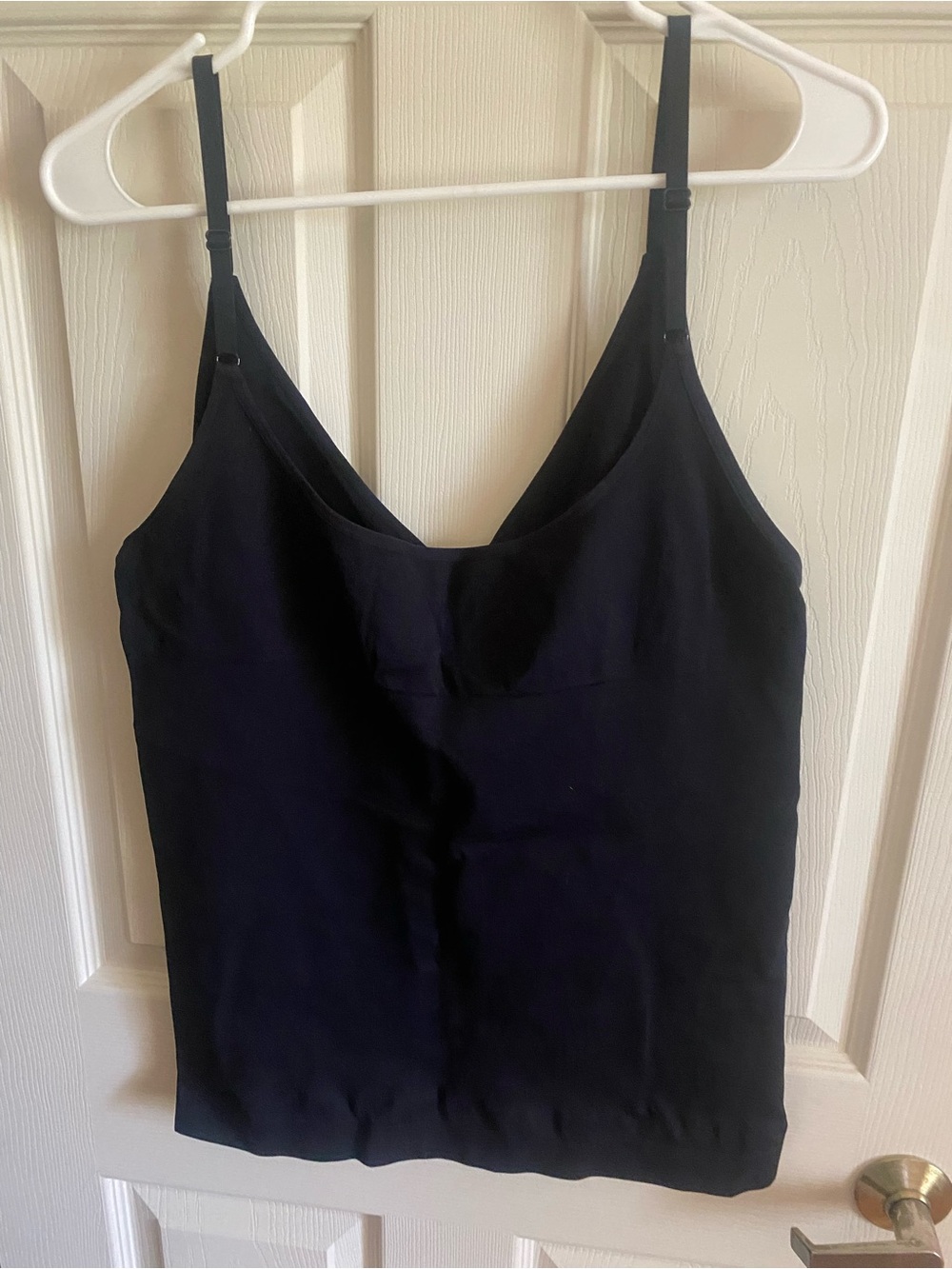 Women's Black V-Neck Camisole with Adjustable Straps-this is shape wear